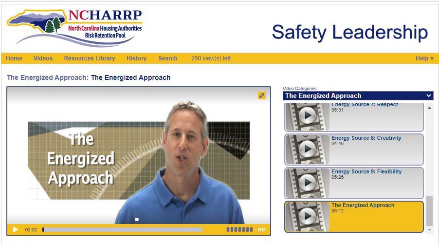 Safety Leadership web page The Energized Aproach